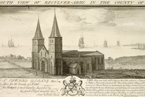 Reculver Church engraving J010064