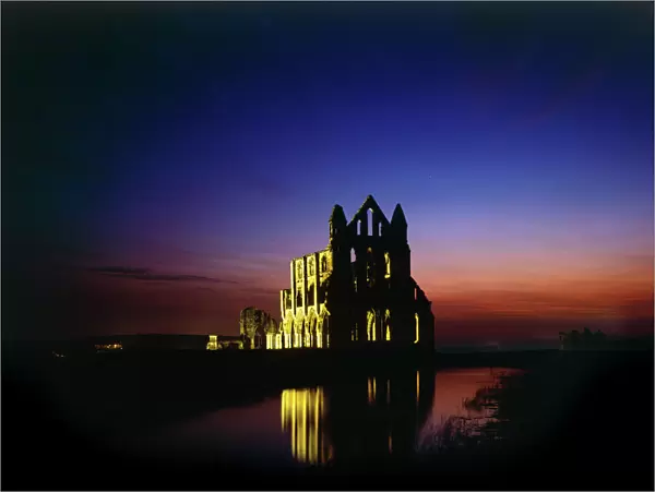 Whitby Abbey at night N070034