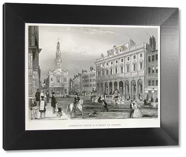 Mid-19th century engraving of the Strand, London N110043