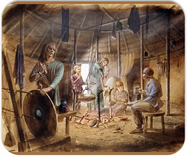 Inside an Iron Age house J870478