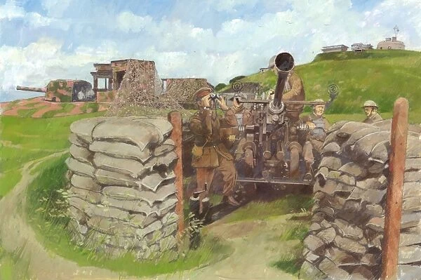 Bofors gun, Pendennis Castle c. 1943 N900004