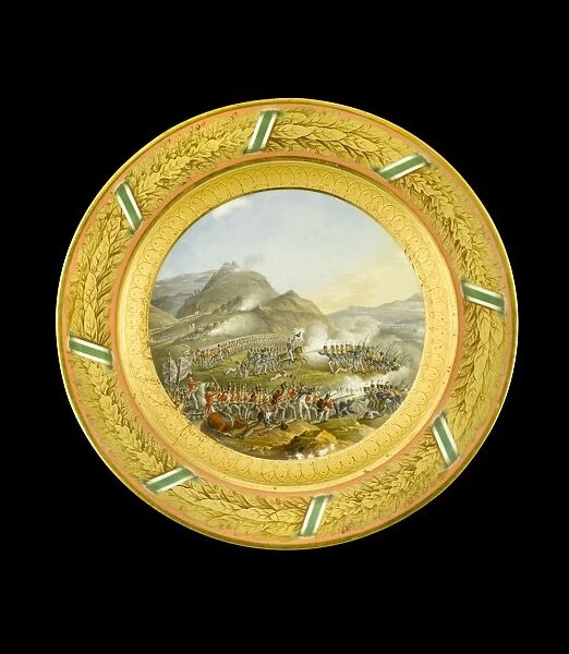 Dessert plate depicting the Battle of Fuentes d Onoro N081119