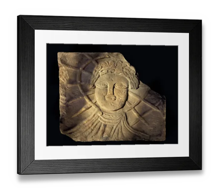 Framed Print : Stone carving of Sol N080063