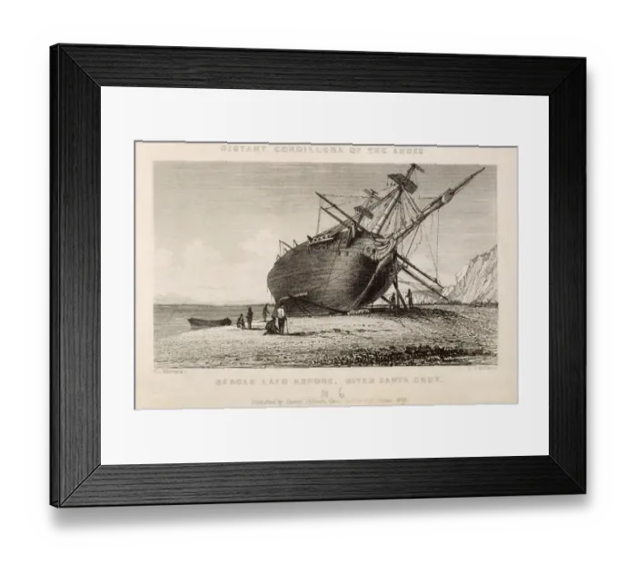 Framed Print : The Beagle Laid Ashore K970309