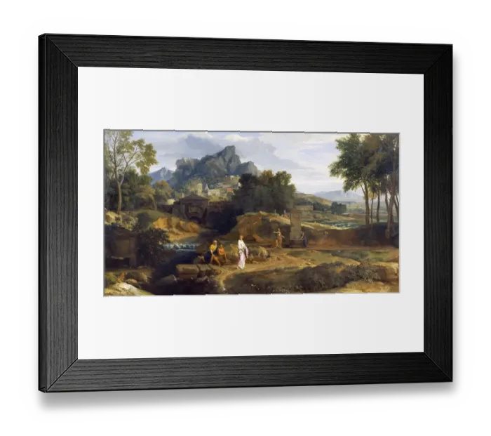 Framed Print : Millet - Classical Landscape with Figures... K050050
