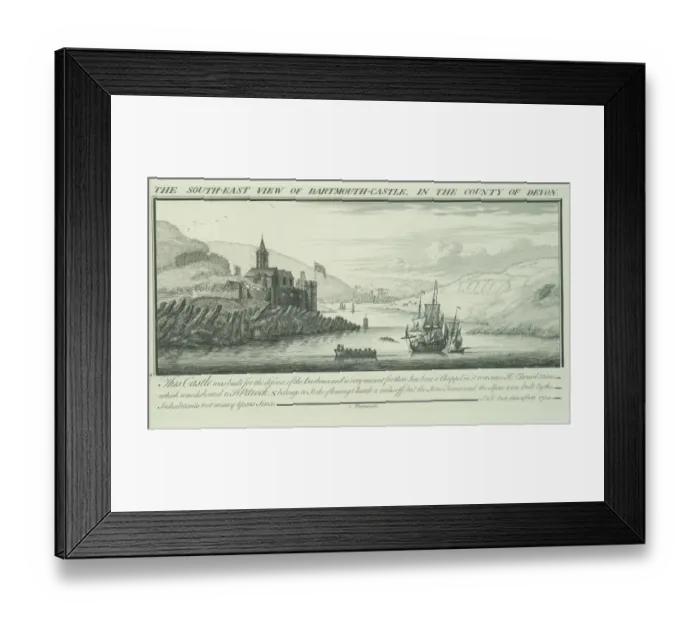 Framed Print : Dartmouth Castle engraving N070761