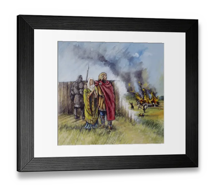 Framed Print : Saxon man and woman J030116