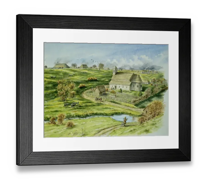 Framed Print : Wharram Percy Medieval Village J890258