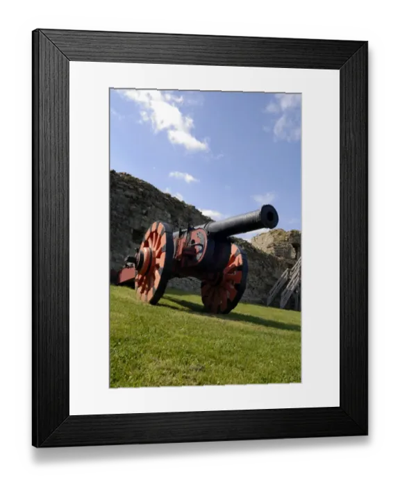 Framed Print : Cannon at Pevensey Castle N071419