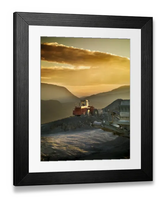 Framed Print : Slate quarry at sunset N071583