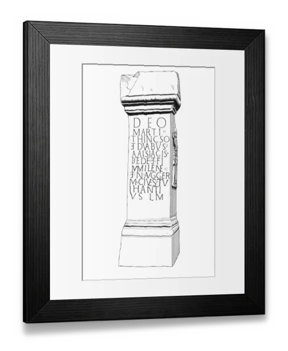 Framed Print : Roman altar stone IC048  /  094