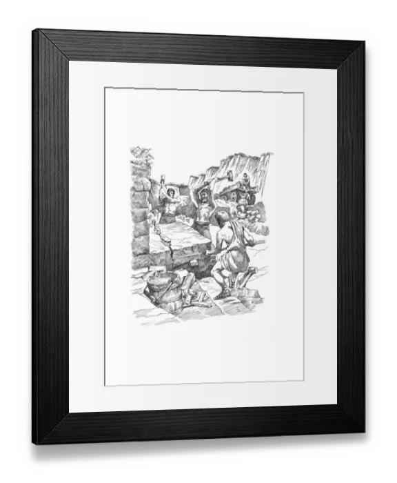 Framed Print : Quarrying stone IC048  /  065