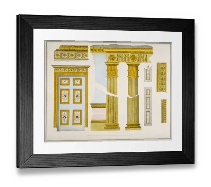 Framed Print : Scrapbook design of Audley End House interior J960215