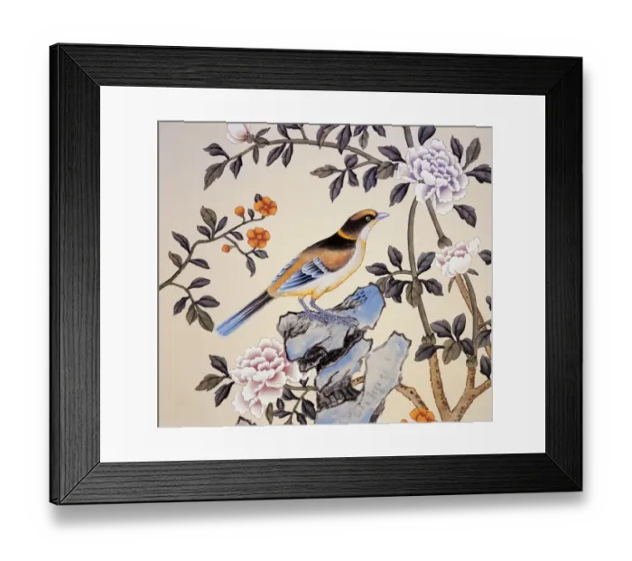 Framed Print : Chinoiserie wallpaper J050128