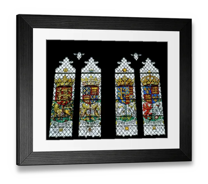 Framed Print : Stained glass windows, Eltham Palace K020351