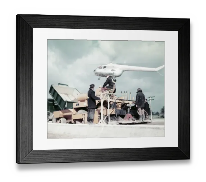 Framed Print : Helicopter and paver JLP01_10_00112 Framed Print : Helicopter and paver JLP01_10_00112