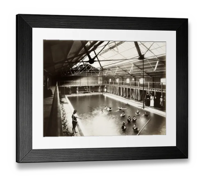 Framed Print : Peoples Palace swimming baths in 1888 BL08718