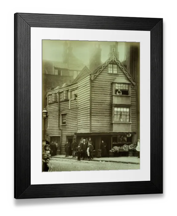 Framed Print : Timber boarded house, City of London 1884 BL05123
