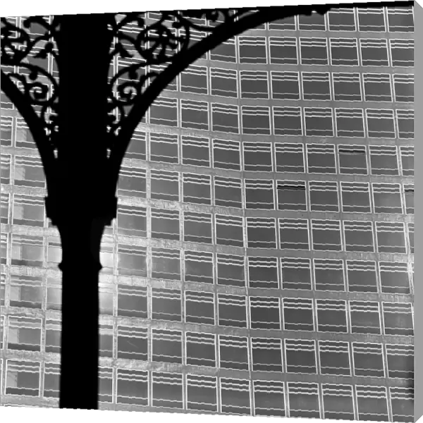 Iron spandrel with office block beyond a062695