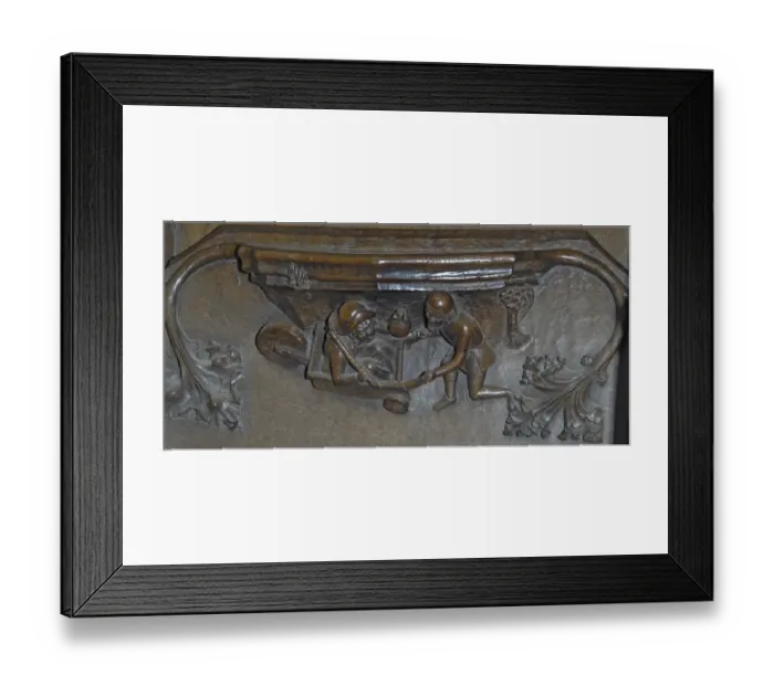 Framed Print : Man pushing woman in wheelbarrow DP033059
