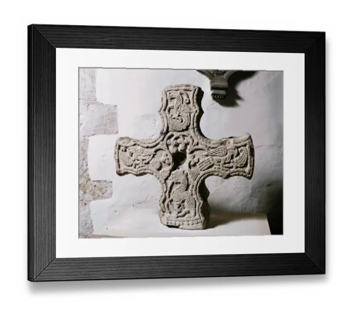 Framed Print : Anglo-Saxon Cross head a058966 Framed Print : Anglo-Saxon Cross head a058966