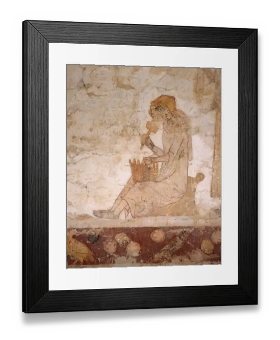 Framed Print : Weaving a basket J880244