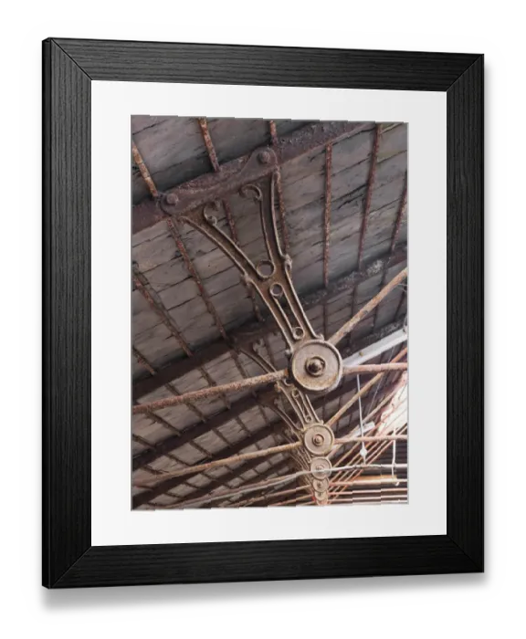 Framed Print : Cast iron roof struts DP163670