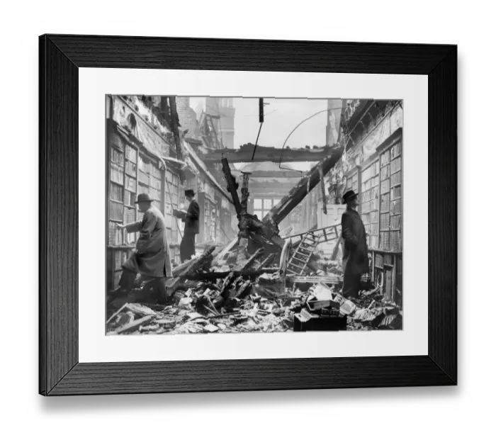 Framed Print : Holland House library after an air raid BB83_04456
