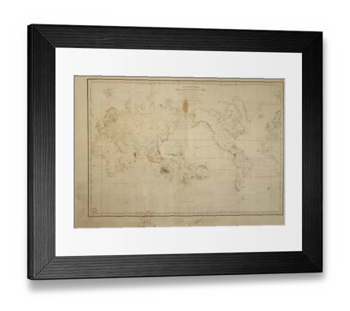Framed Print : Map of the world with annotations by Darwin J970111 Framed Print : Map of the world with annotations by Darwin J970111