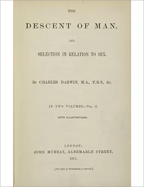 The Descent of Man by Charles Darwin K970312