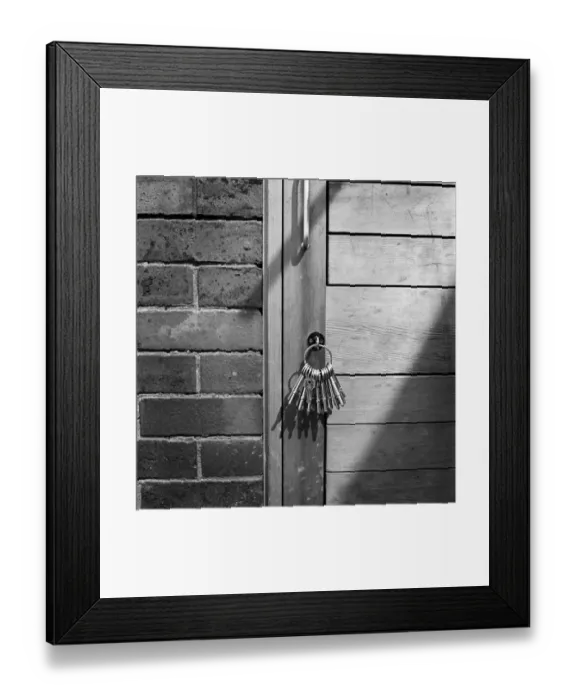 Framed Print : Keys in door a068503