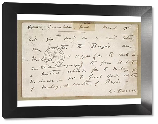 Postcard from Charles Darwin to A R Wallace K960212