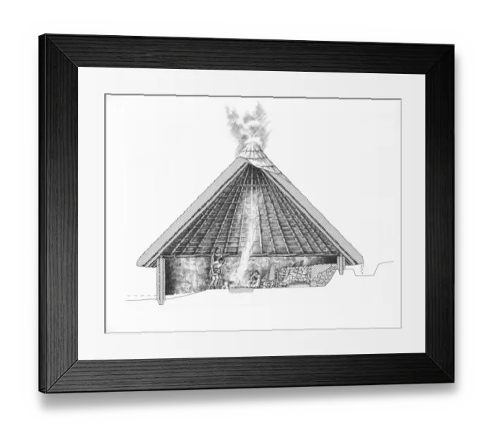 Framed Print : Bronze Age round house IC017_002