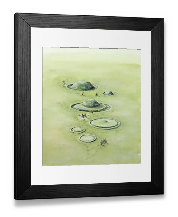 Framed Print : Bronze Age barrow types J050104