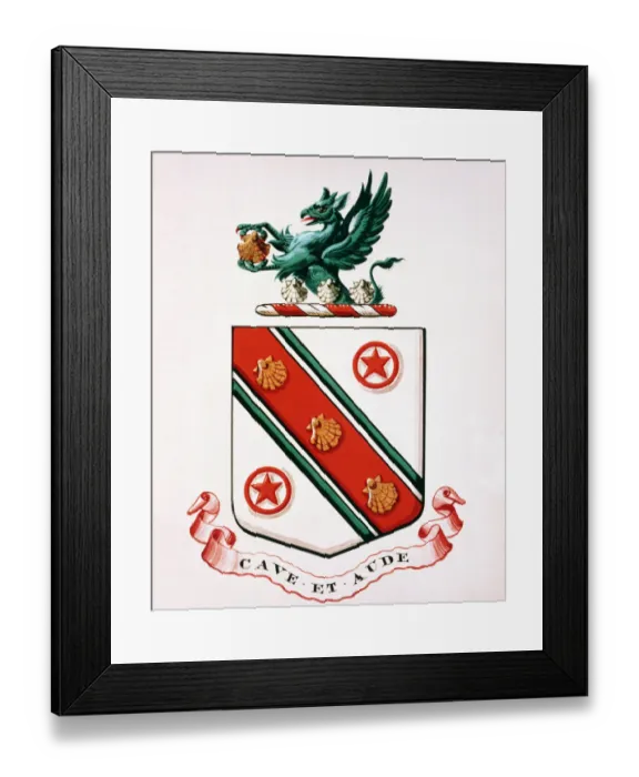 Framed Print : The Darwin family coat of arms K970213