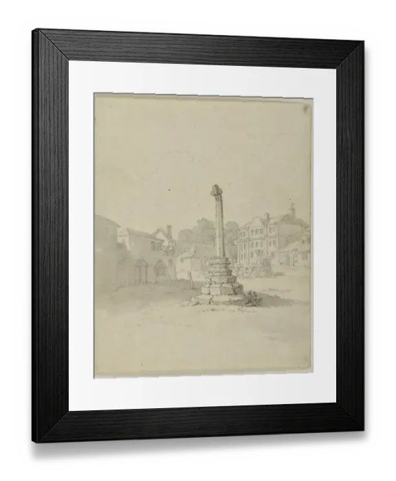 Framed Print : Lacock Village Cross CGH01_02_01_014