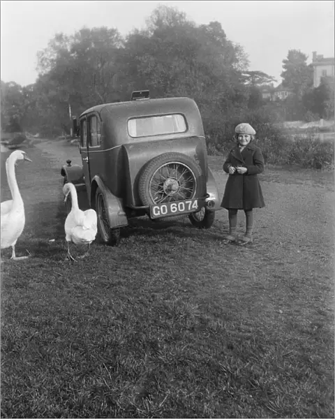 Girl, car and swans EGP_22663_009