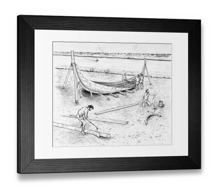 Framed Print : Viking era boat building IC128_006