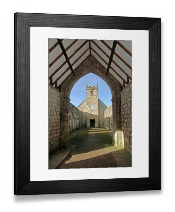 Framed Print : Church of St Martin, Wharram Percy Medieval Village N080340