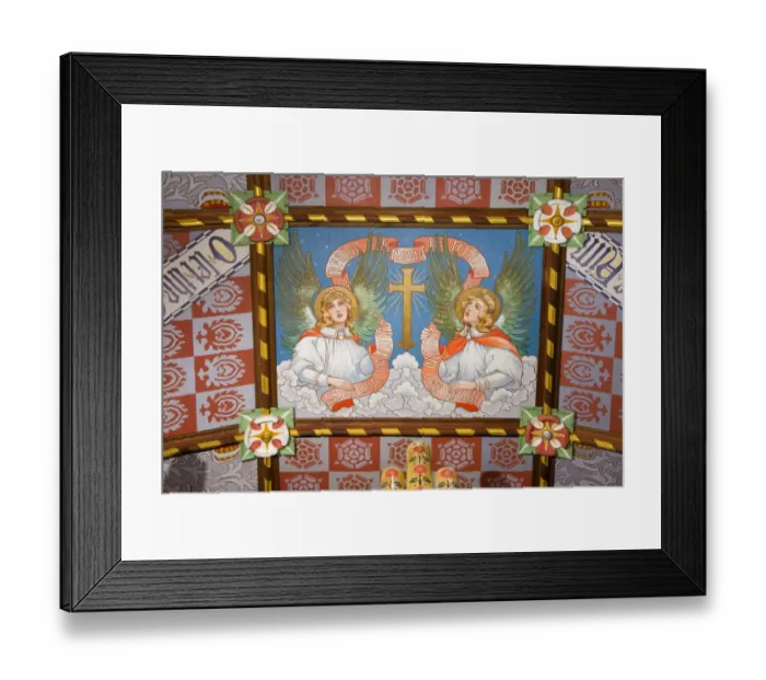 Framed Print : Painted ceiling, St Nicholas Chapel, Carisbrooke Castle N080371 Framed Print : Painted ceiling, St Nicholas Chapel, Carisbrooke Castle N080371