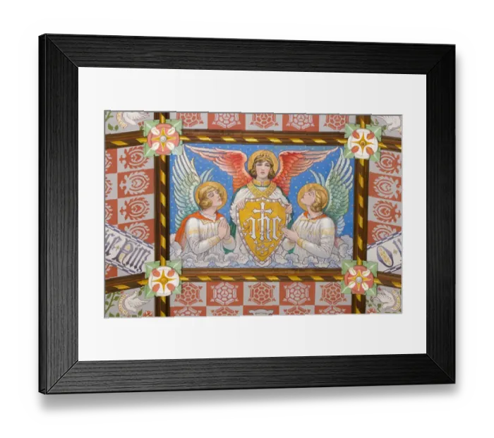 Framed Print : Painted ceiling, St Nicholas Chapel, Carisbrooke Castle N080374