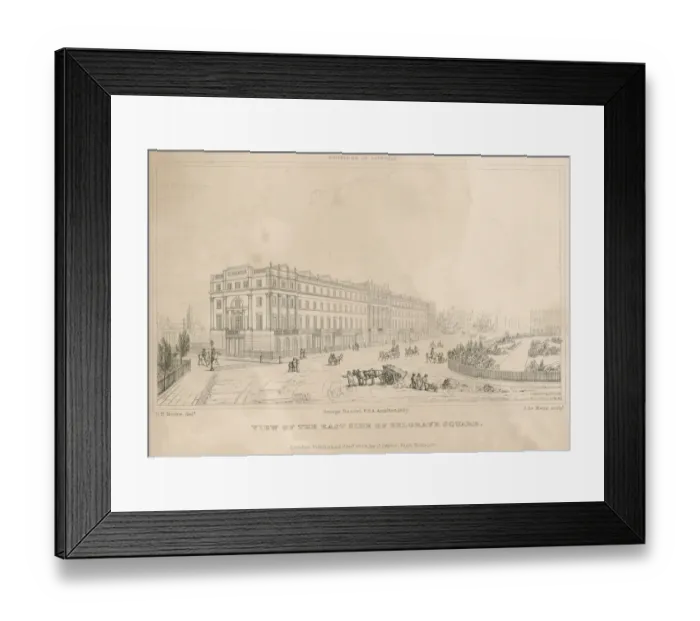Framed Print : East Side of Belgrave Square, London in 1827 N060024 Framed Print : East Side of Belgrave Square, London in 1827 N060024