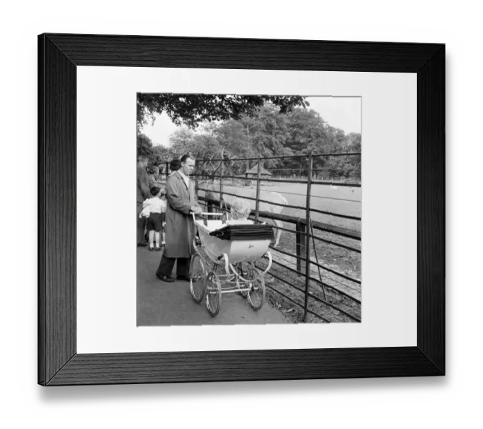 Framed Print : Dad with pram a066358