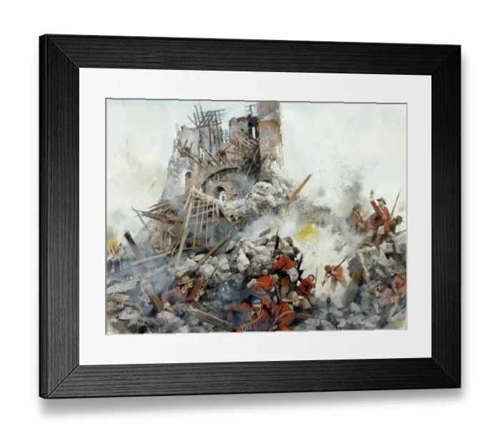 Framed Print : Destruction of the Keep, Civil War, Scarborough Castle J000085