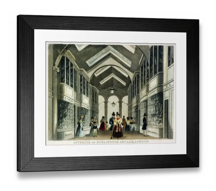 Framed Print : Interior of Burlington Arcade, London c. 1830 J000146