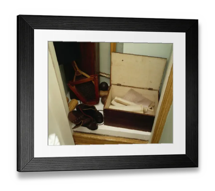 Framed Print : Down House, cupboard under the stairs J980016
