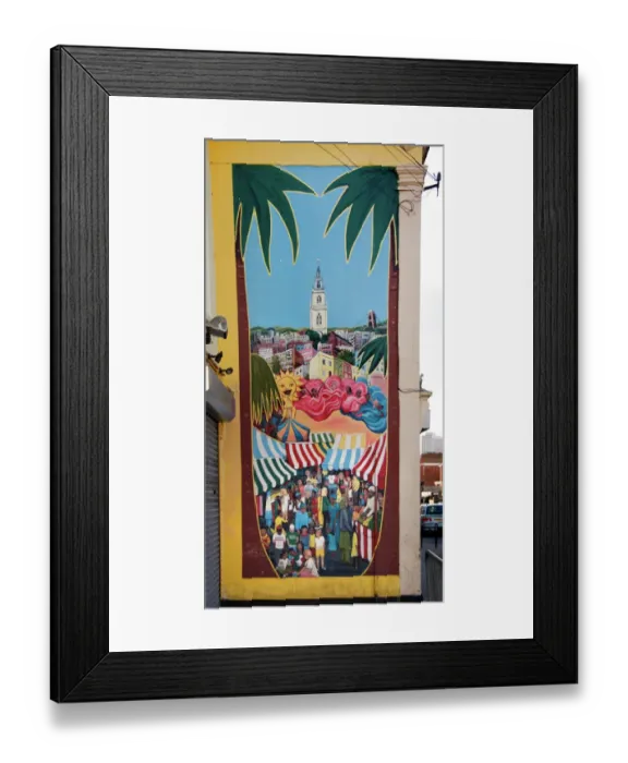 Framed Print : Market scene mural DP035238