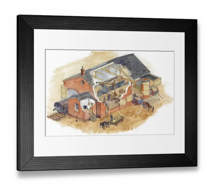 Framed Print : Railway goods shed, Rainham c. 1860 IC277_001 Framed Print : Railway goods shed, Rainham c. 1860 IC277_001