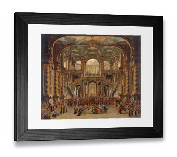 Framed Print : Battaglioli - A Scene from Italian Opera Nitteti J920114