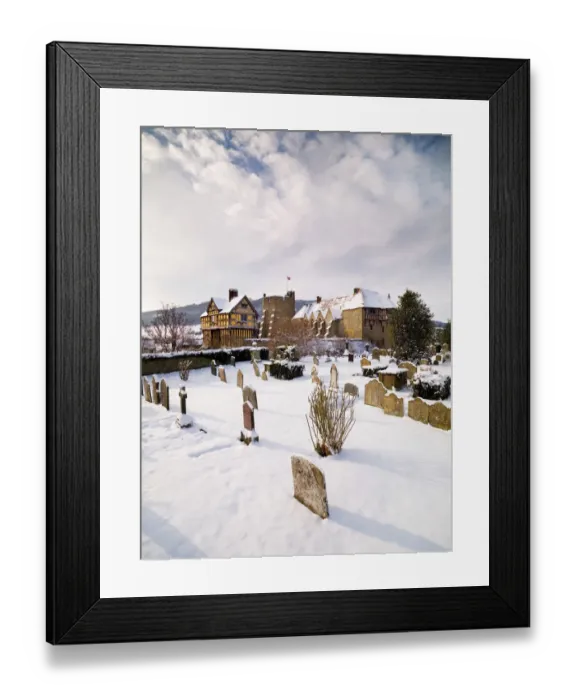 Framed Print : Stokesay Castle in the snow N080708